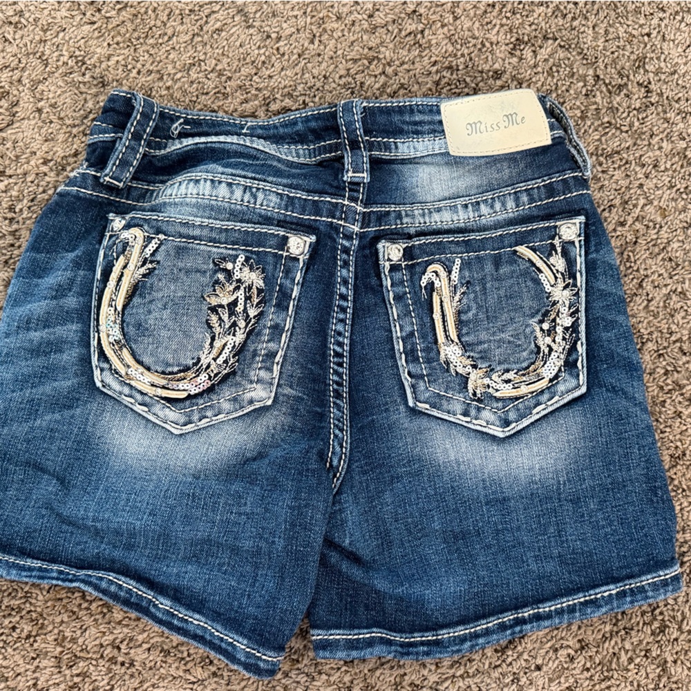 Miss Me Dark Blue Denim Shorts - Picture 3 of 3
